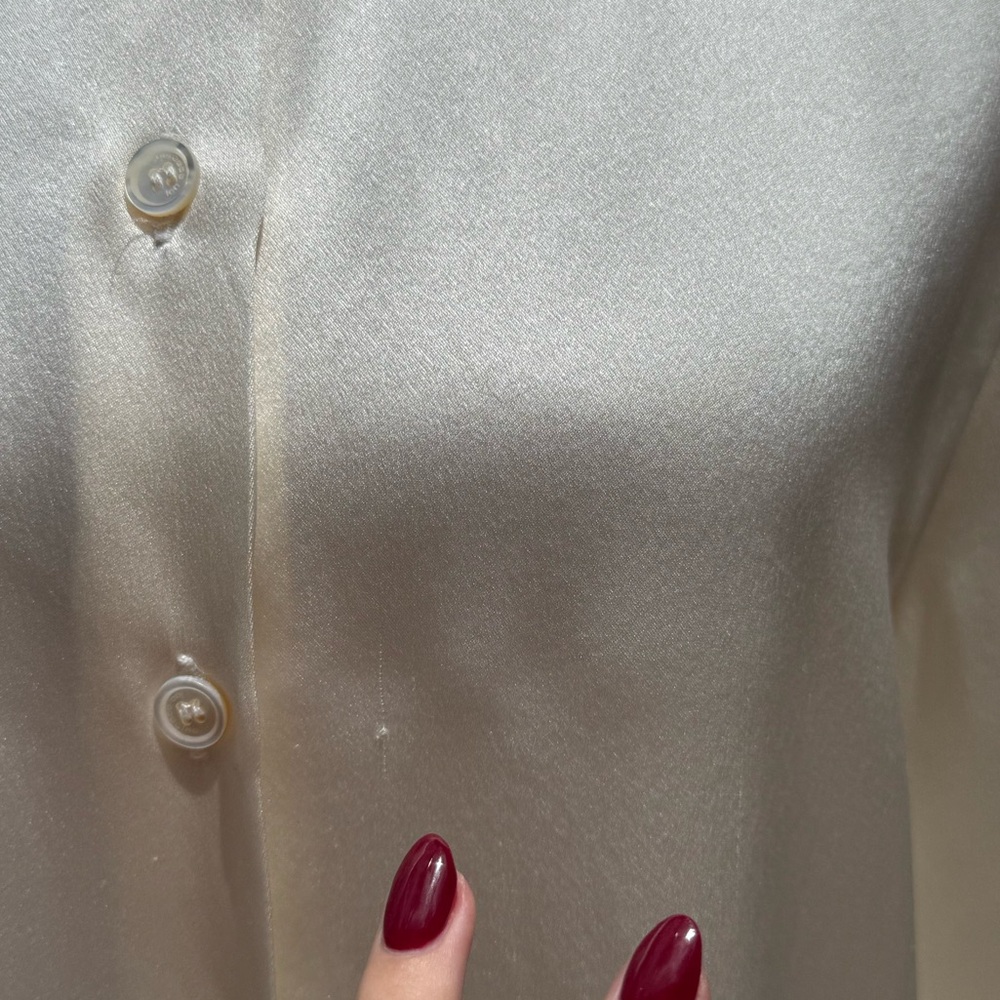 Les Copains ivory silk long sleeve blouse - Picture 6 of 10